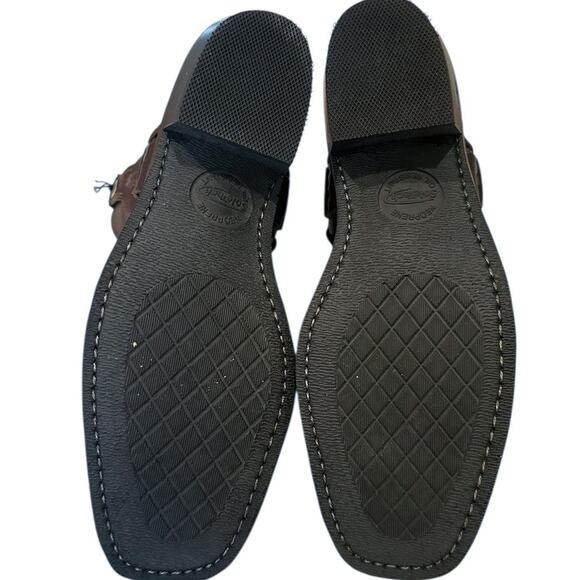 Frye Vintage Walnut Brown Leather Harness Ankle Boots Size 8 - Picture 9 of 11